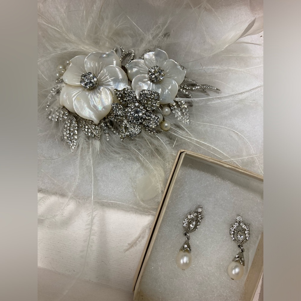 Headpiece and Matching Earrings